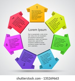 Business project template with arrows and text areas