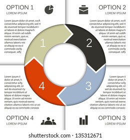 Business project template with arrows and text areas