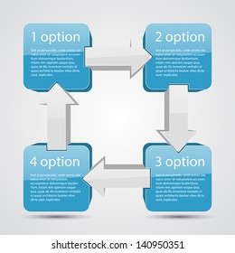 Business project template with arrows and text areas