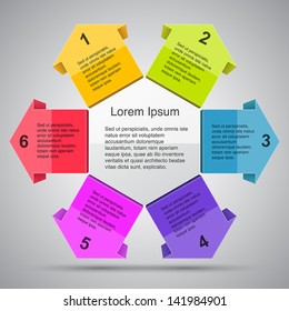 Business project template with arrows and text areas