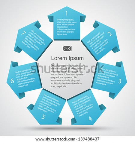 Business project template with arrows and text areas