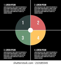 Business project template for presentation on black background