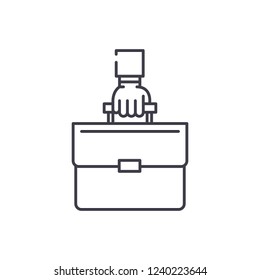 Business projects line icon concept. Business projects vector linear illustration, symbol, sign