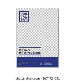 Business promo flyer minimal design template with space for text and extras.