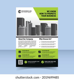 business promotion agency flyer template green clean modern design