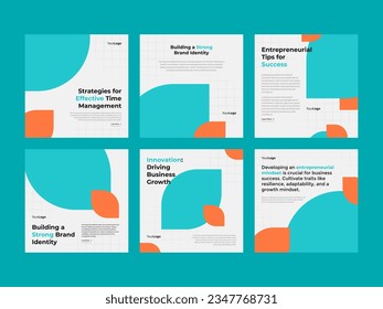 Business promotion collection set with square banner or social media post feed template