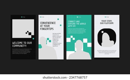 Business promotion collection set with vertical banner or social media story template
