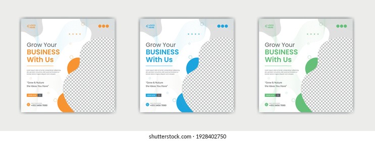 Business promotion and corporate social media banner template set