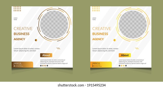 Business promotion and creative marketing agency social media post banner template