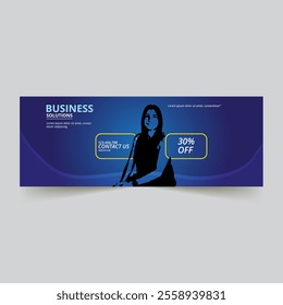 Business promotion facebook cover design template