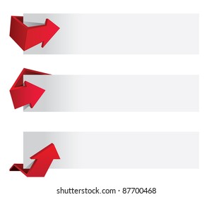 Business promotion key points red logo arrows professional look design