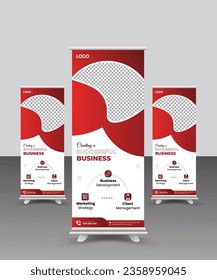 Business promotion Roll up banner,Modern x-banner and flag-banner advertising,Business Roll Up Set,Modern Exhibition roll-up design,Business Roll up banner vertical template design.