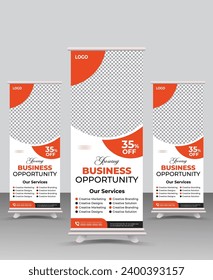 Business promotion Roll up banner,Modern x-banner and flag-banner advertising,Business Roll Up Set,Modern Exhibition roll-up design,Business Roll up banner vertical template design