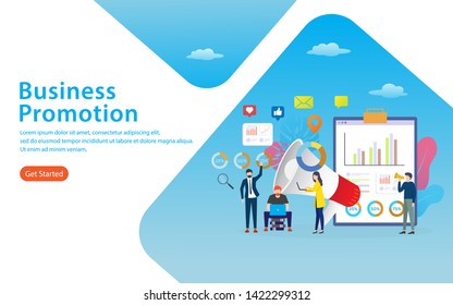 business promotion, website template, vector layered, easy to edit and customize, illustration concept