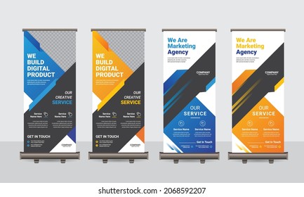 Business promotional  Roll up banner or Stand banner design Template.