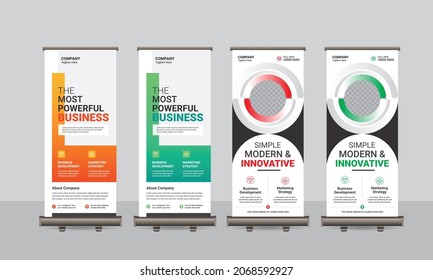 Business promotional  Roll up banner or Stand banner design Template.