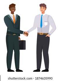 Business propasal for partner. Man make agreement deal handshake. Hiring interview. Colleagues discuss project. Teamwork idea. Accepting proposals for investment in finance and exchanging ideas