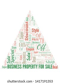 Business Property For Sale Word Cloud. Wordcloud Made With Text.