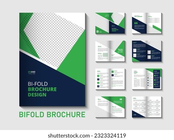 Business proposal annual report bifold brochure design template