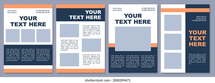 Business proposal brochure template. Marketing material. Flyer, booklet, leaflet print, cover design with copy space. Your text here. Vector layouts for magazines, annual reports, advertising posters