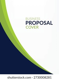 Diseño de la cubierta de la propuesta del negocio con las Formas curvas verdes y azules Abstractas