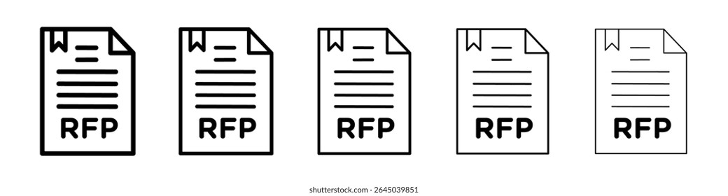 Ícone de proposta de negócios preenchido conceito de sinal plano para web design.