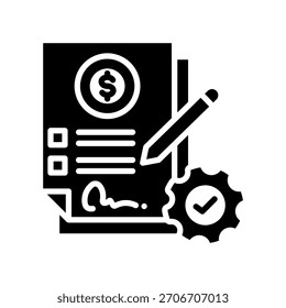 Ilustração de vetor de glifo de ícone de proposta de negócios