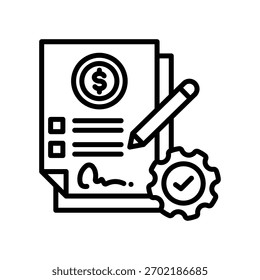 Ilustración vectorial de línea de icono de propuesta de negocio