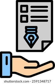 Business Proposal Icon Lineal Color Vector Illustration