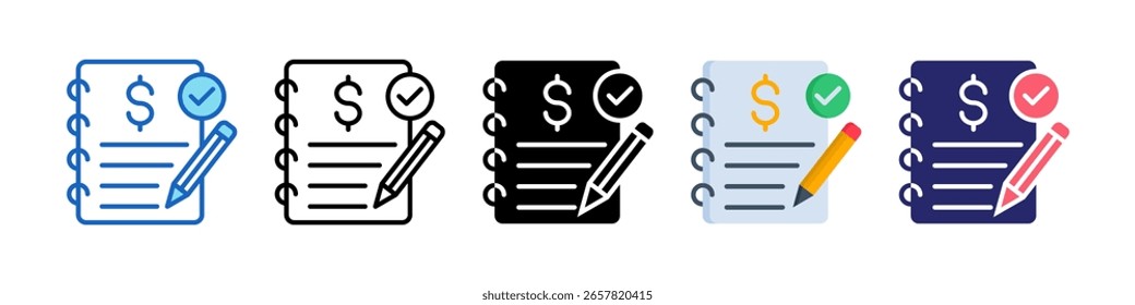 Icono de propuesta de negocio Colección de conjunto de estilos múltiples.