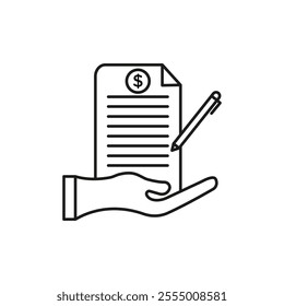 Business proposal icon Simple thin line flat symbol