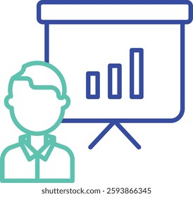 Business proposal outline dual color vector illustration icon design