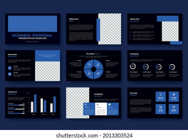 Business Proposal PowerPoint presentation slide or Company Proposal template. modern keynote presentation, brochure design, website slider, landing page, annual report.