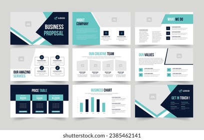 Business proposal presentation set design presentation slide design