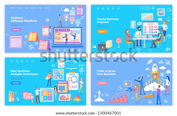 Business Proposal Tools Grow Analysis Techniques Stock Vector
