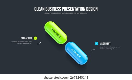 Diseño de presentación de diagrama de dos elementos. Diseño de diapositiva de infografía de 2 pasos. Ilustración vectorial de Plantilla de presentación de diapositivas de planificación financiera.