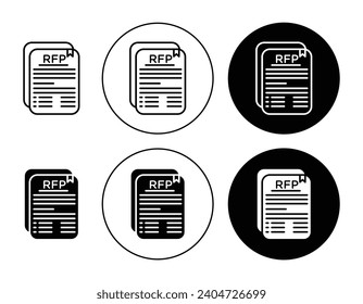 Business proposal vector icon set. Process request submit vector sign. RFP vector icon in suitable for apps and websites UI designs.
