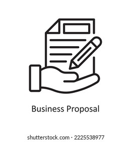 Business Proposal Vector Outline Icon Design illustration. Business and Finance Symbol on White background EPS 10 File