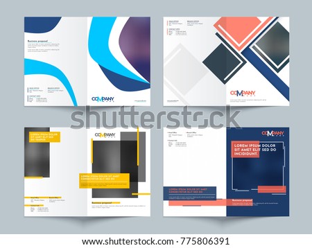 business proposals cover page design set stock vector royalty free proposal cover page design