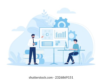 Business prospect presentation trending concept flat illustration
