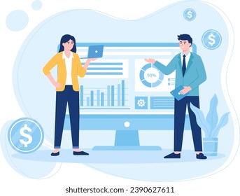 Business prospect presentation trending concept flat illustration