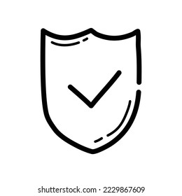 Business protection doodle icon. Hand drawn symbol. Vector illustration.