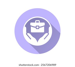 Business protection flat icon. Simple illustration with long shadow for graphic and web design.