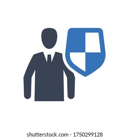 Business protection icon (Simple vector illustration)