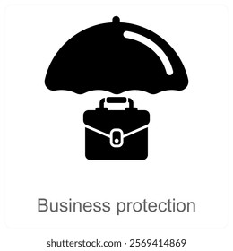 Business Protection and security icon concept