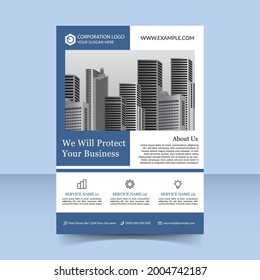 business protection service agent flyer poster template design