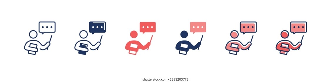 business public speech icon vector seminar coaching presentation symbol illustration people speaking lecture design