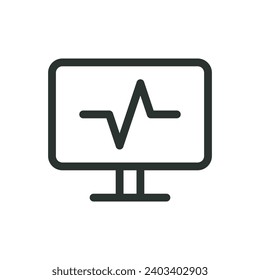 Business pulse isolated icon, CRM dashboard vector icon with editable stroke