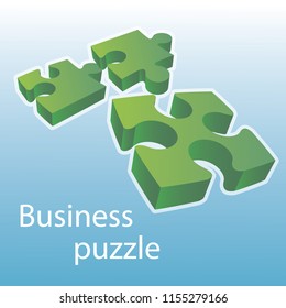 business puzzle, in cartoon design