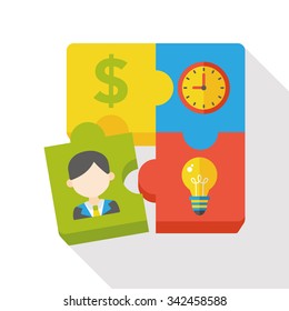 business puzzle flat icon